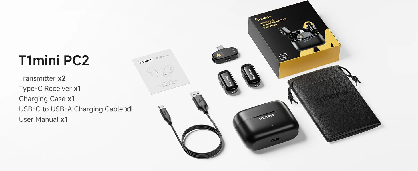 maono T1mini Wireless Lapel Microphone for Phone-Noise Cancellation - ElectronAge