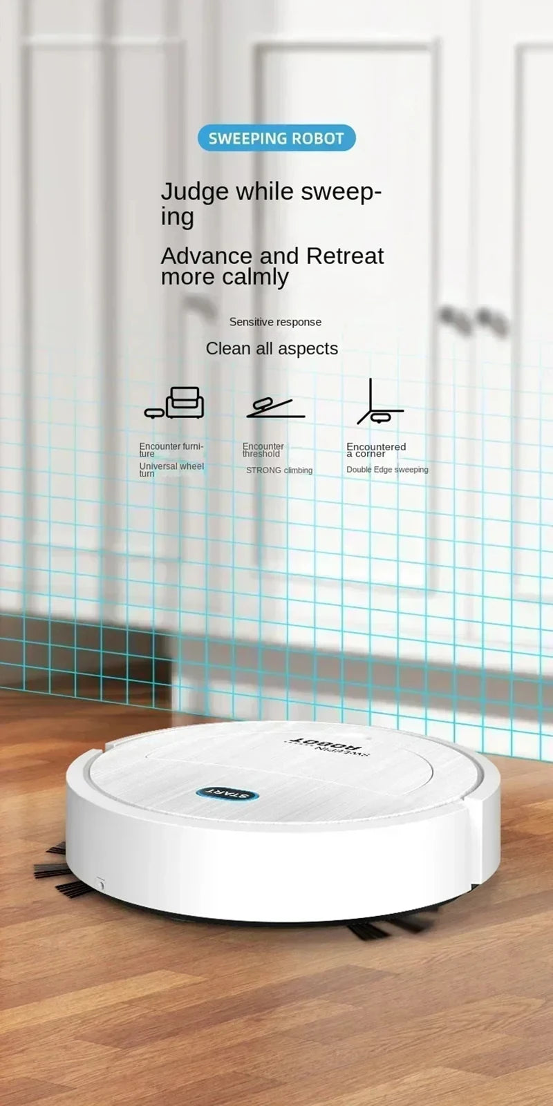 XMSJ 3 in 1 Smart Sweeping Robot Vacuum Cleaner - ElectronAge