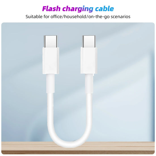 60W High Speed USB C Charging Cable 25CM Type C to Type C For Phone 15 Cellphone Tablet Extension