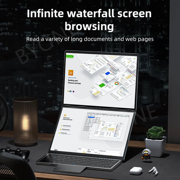 BYONE 11+11 Inch Dual Screen Laptop - ElectronAge