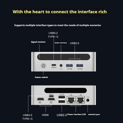 WIFI6 BT5.2  Pc Game Diy Gaming Computer Genmachin AMD 7840HS 7940HS MINI PC Windows 11 Ryzen DDR5 32GB 6400Mhz RAM M.2 2280 SSD