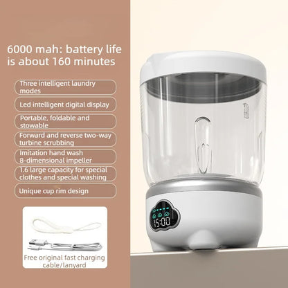 1.6L Foldable Mini Washing Machine Portable  Home Clothes Socks Underwear Cleaning Washing Machine Travel Washing Machine