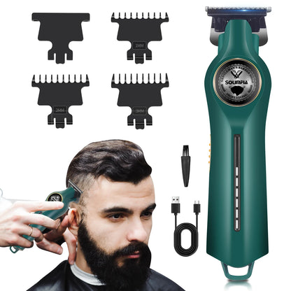 Professional Hair Clipper Ceramic Blade Male Hair Trimmer LED Display Haircut Machine USB charging
