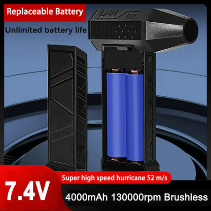 130000RPM 7.4V 4000mAh Mini Turbo Jet Fan Portable Air Blower Turbofan Brushless Blower Wireless Super Powerful Wireless Blower