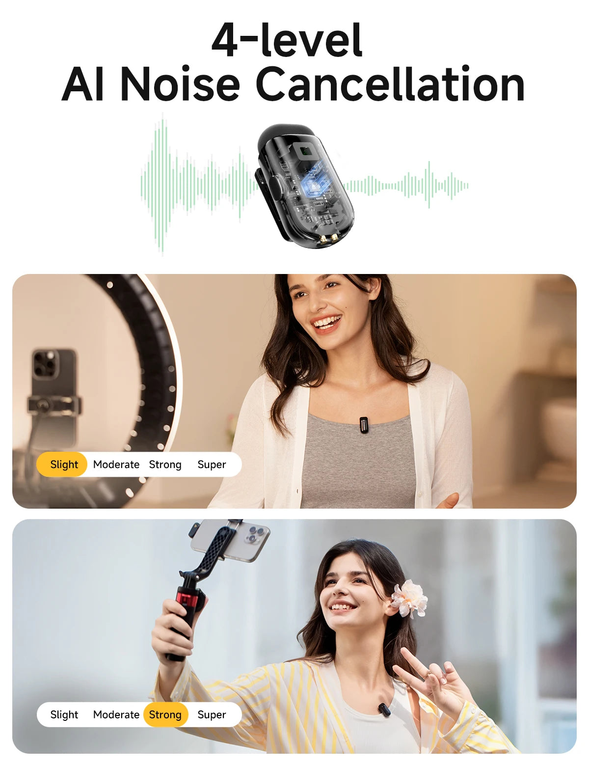 maono T1mini Wireless Lapel Microphone for Phone-Noise Cancellation - ElectronAge