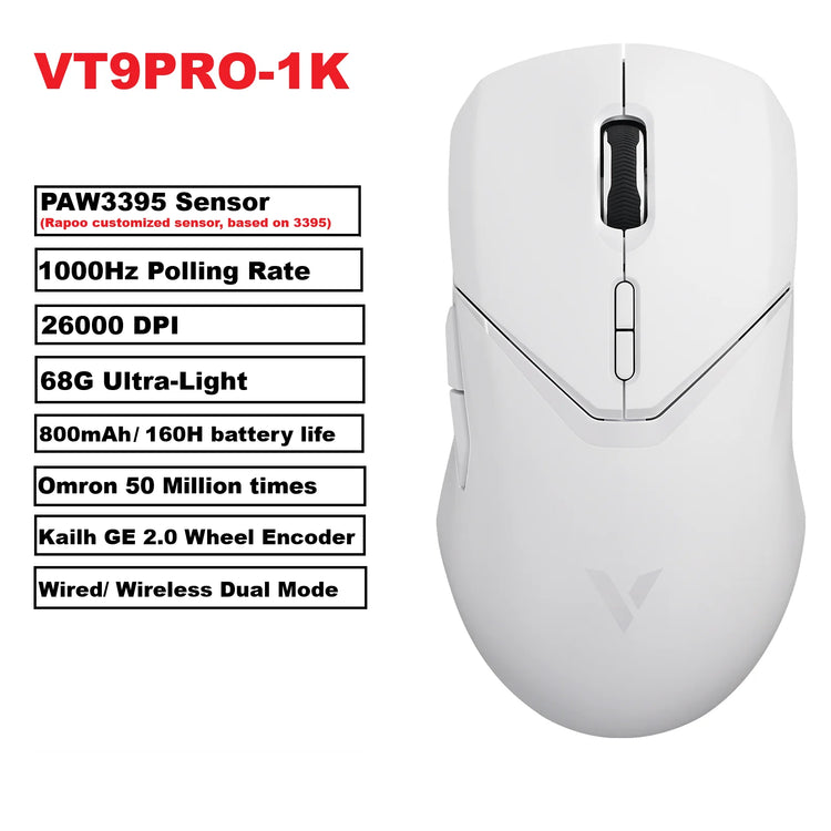 Rapoo VT9PRO PAW3398 Wireless Gaming Mouse - ElectronAge