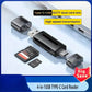 2026 Mini SD TF Card 4-in-1 Multifunction USB Type-C Card Reader External Storage Black Expandable Compatible with USB 2.0