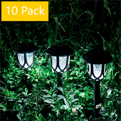 10pcs Solar LED Lawn Lights with Water Ripple Design, IP44 Waterproof for Garden, Yard, Poolside, and Outdoor Landscape Lighting