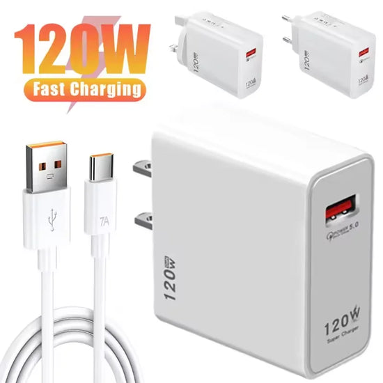 120W Gan USB Super Fast Chargering Type C EU/US/UK Plug Power Adapter For iPhone iPad Huawei Samsung Realme Oppo Xiaomi New