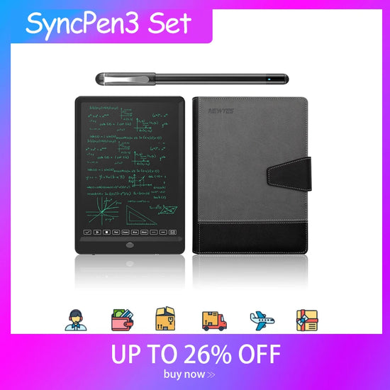 SyncPen3 Set Smart Digital Pen with Smart Notebook & LCD Writing Tablet Bluetooth Wireless Digital Pen Record Notes iOS, Android