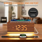 Wooden Digital Alarm Clock with Bluetooth Speaker - ElectronAge