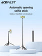 ACEFAST Selfie Stick Automatic Pop-Up Tripod with Bluetooth Remote Control Aluminum Alloy Live Broadcast Holder Extendable 1.77M