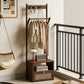 Bamboo 2-in-1 Bedside Rack & Nightstand - Small Space (40/50cm) with Drawer, Shelf & Hanging Rod for Essentials