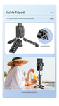 Selfie Stick Tripod Desktop Gimbal Stabilizer Face Tracking Fill Light 360 Rotation for Live Video Shooting Aluminum Alloy Q18