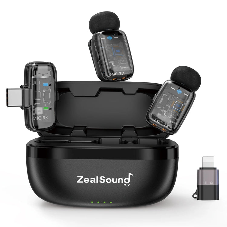 ZealSound Wireless Microphone with Transparent Shell - ElectronAge
