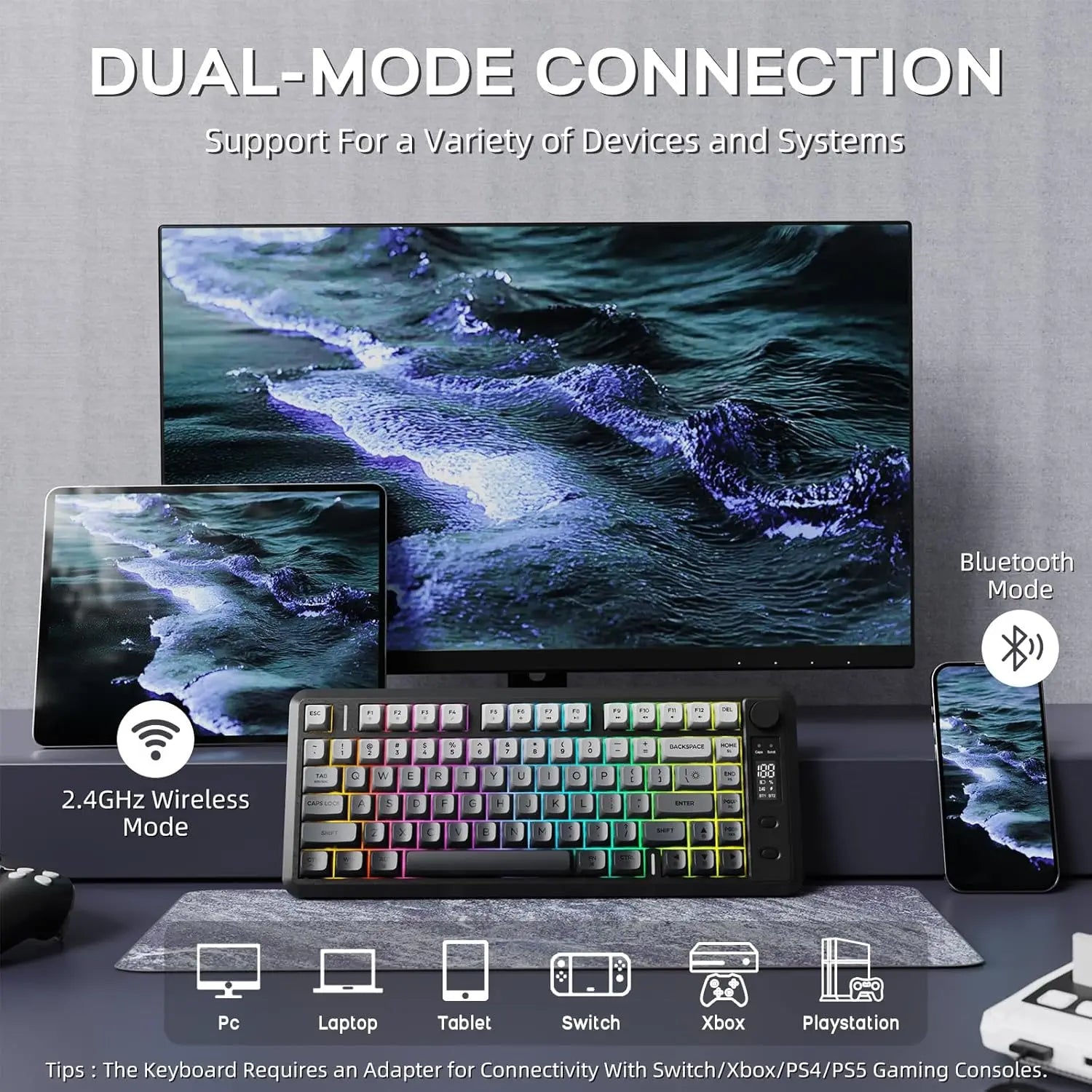 ATTACK SHARK M75 Wireless Membrane Gaming Keyboard - ElectronAge