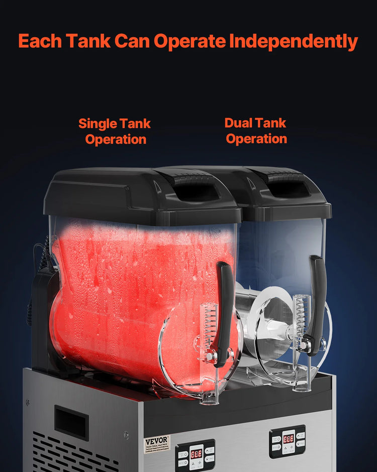 SucceBuy 3-36L Commercial Slushy Machine 1-3 Tanks Stainless Steel Margarita Smoothie Frozen Drink Maker for Party Restaurants - ElectronAge