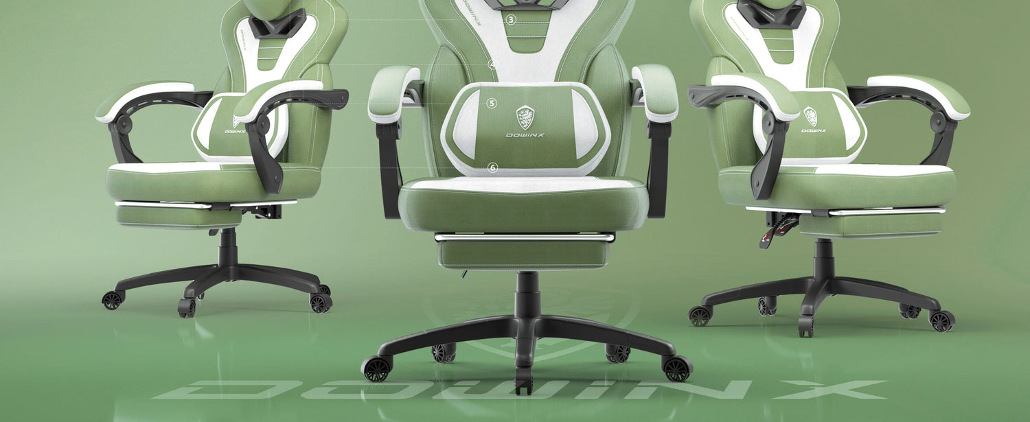 Dowinx Fabric Gaming Chair with Footrest - ElectronAge