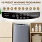 1.06 Cu.Ft. Portable Washing Machine 7.7LBS Full-Automatic Laundry Washer with Stainless Steel Drum 10 Wash Cycles Auto-Balance