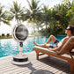 Adjustable Height Oscillating Pedestal Fan with Remote, 8 Speeds, 12H Timer for Indoor and Outdoor Use (White)