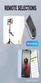 Roreta 1.7M wireless convenient remote control selfie tripod foldable stand with light smartphone stand for iPhone xiaomi