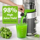 Aeitto Cold Press Juicer Machine with Wide Feed Chute for Whole Fruits Masticating Juice Extractor in Silver High Juice Yield E - ElectronAge