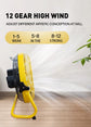 14 Inch Portable Rechargeable Table Fan with Solar Panel Powered and AC Charger Dual Input for Household, Camping, Fishing
