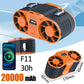 30000mAh Portable Waist Fan Strong Daul Airflow 7Speeds 11000RPM Rechargeable Clip on Fan for Outdoor Camping Fishing Max 32H