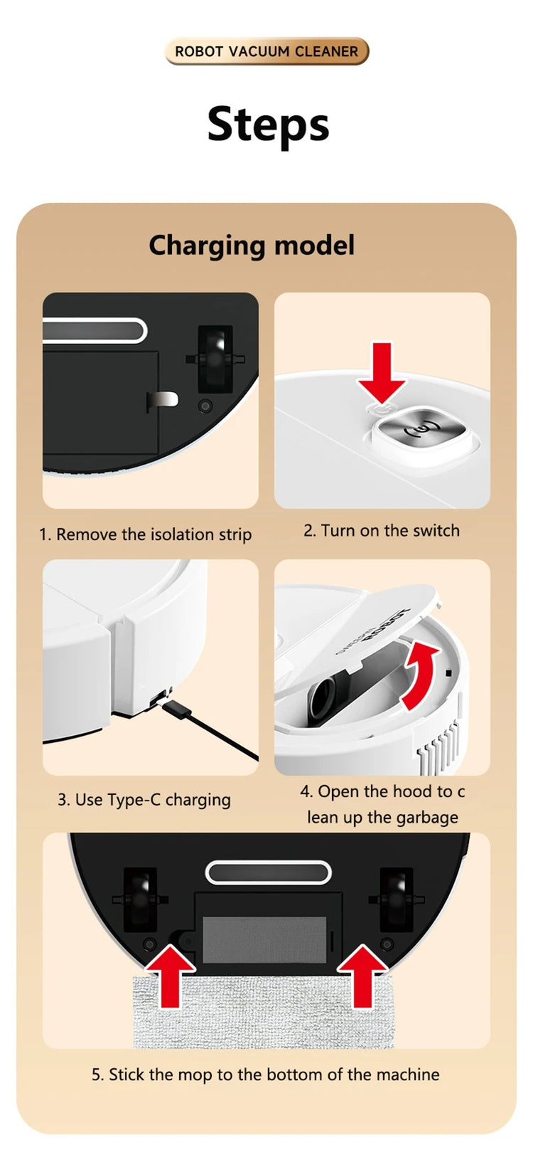 XMSJ Mini Vacuum Cleaner 3-in-1 Robot Vacuum Cleaner - ElectronAge