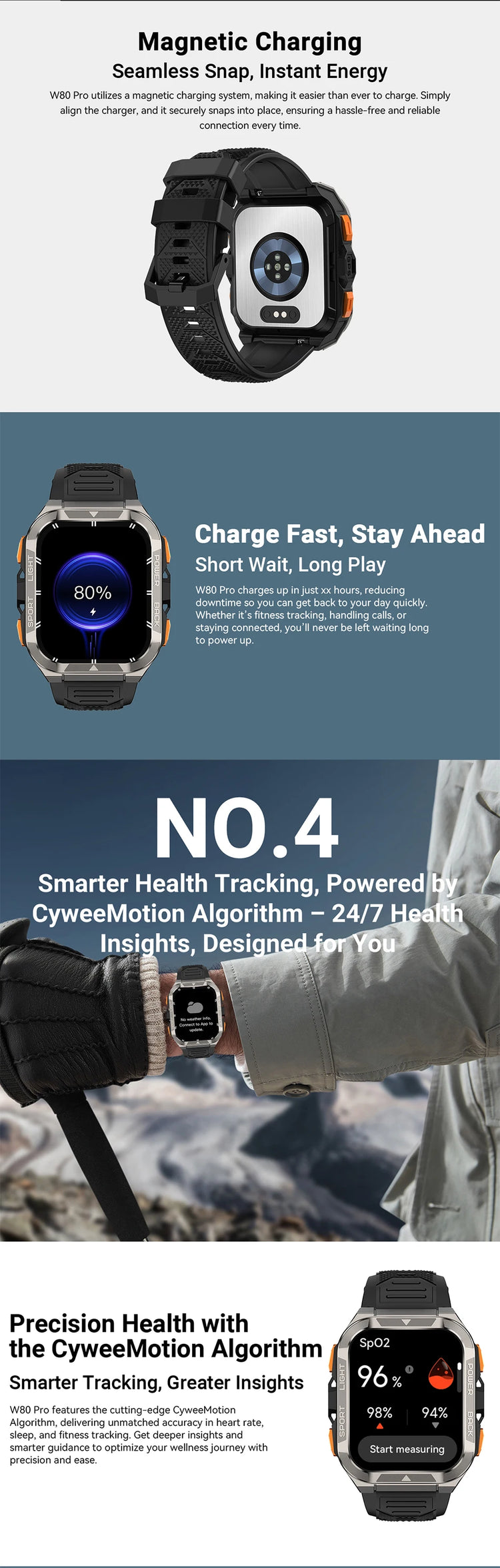 Blackview W80 PRO Smart Watch - ElectronAge
