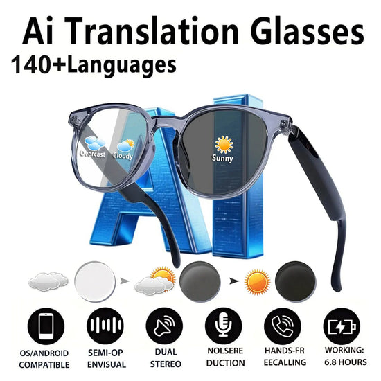 Smart Audio Glasses, Real-Time Translation Via App, Photochromic Lenses, Hi-Fi Music Playback, And Noise-Canceling Voice Calls.