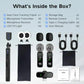Vlogging Kit for iPhone/Android 70 Auto Face Tracking Tripod 360 Rotation with Light Wireless Microphones Selfie Stick Tripod f