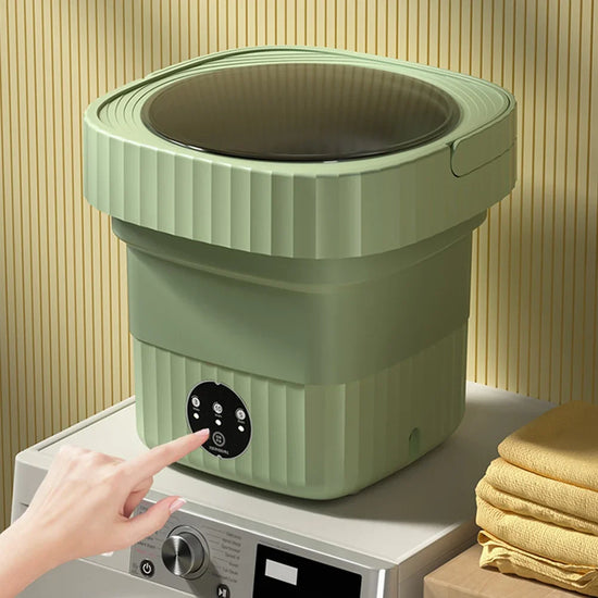12W Foldable Washing Machine Three Mode 6L Retractable Travel Washer with Spinning Dry for Travel Business Trip
