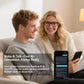 Smart AI translation glasses, real-time app translation in 164 languages, photochromic lenses, flat gray-black lenses.