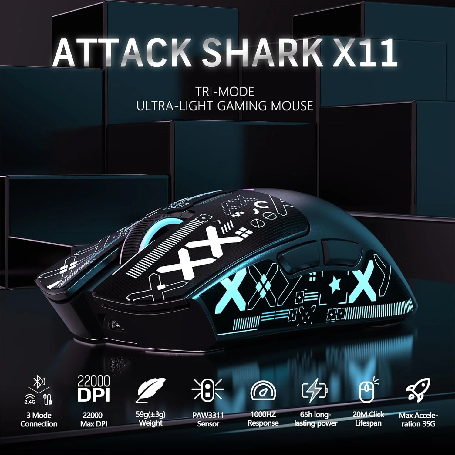 ATTACK SHARK X11 Wireless Gaming Mouse - ElectronAge