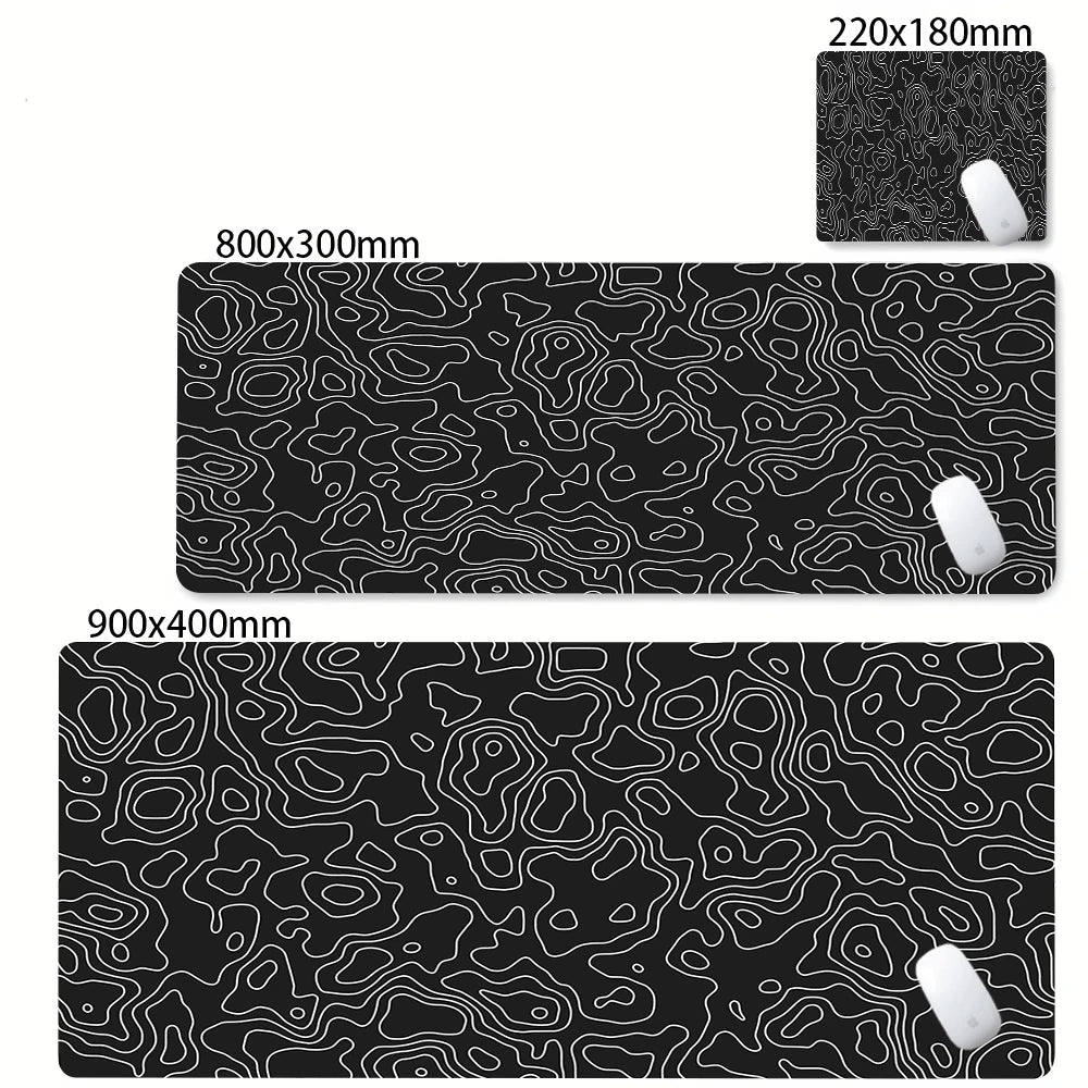 Admisitr XXL Desk Mat Black And White Strata Liquid Mousepad - ElectronAge