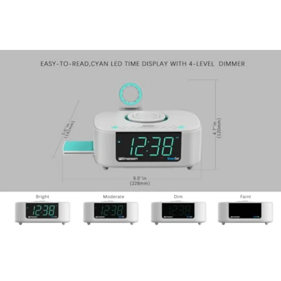 CKSW5010 Smartset Wireless Charging, Dual Alarm FM Clock - ElectronAge