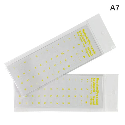 1PC Multicolour Russian Transparent Keyboard Stickers Language Alphabet Black White Label For Computer PC Dust Protection Laptop