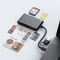 6 IN 1 Smart Multi-function Card Reader USB/Type C to Smart/MS/M2/TF/SIM/SD Memory Card Bank Card Reader for PC Laptop Transfer