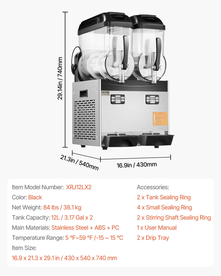 SucceBuy 3-36L Commercial Slushy Machine 1-3 Tanks Stainless Steel Margarita Smoothie Frozen Drink Maker for Party Restaurants - ElectronAge