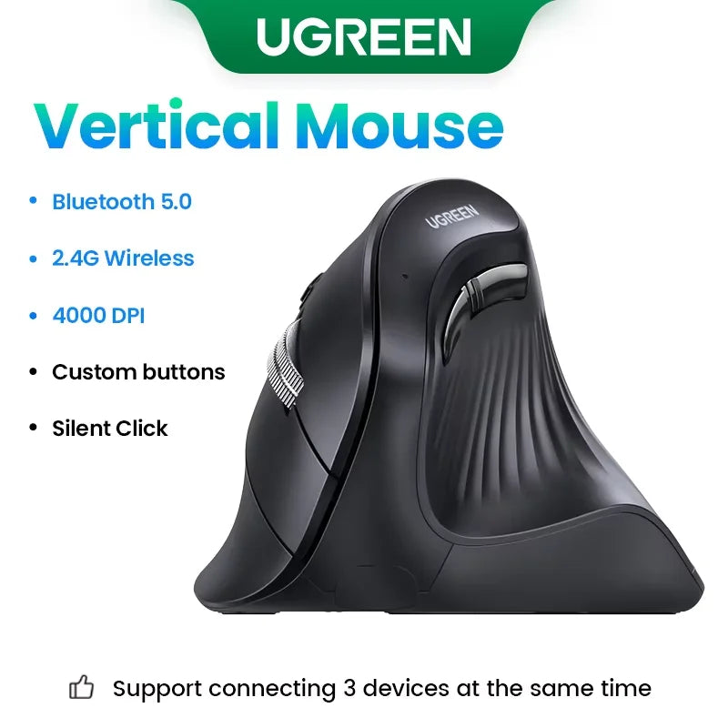 UGREEN Vertical Mouse Wireless Bluetooth5.0 - ElectronAge