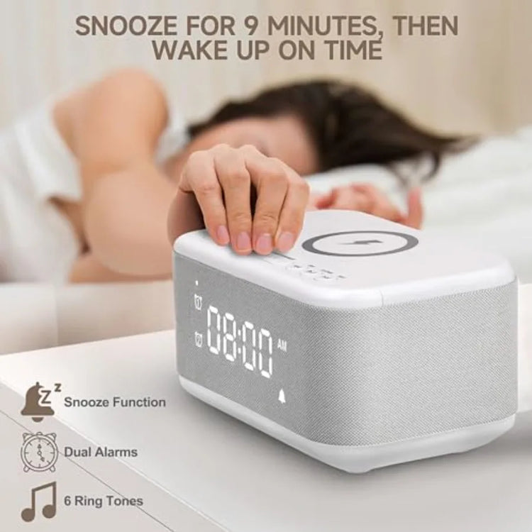 Alarm Clock Speaker Wireless Charger Digital - ElectronAge