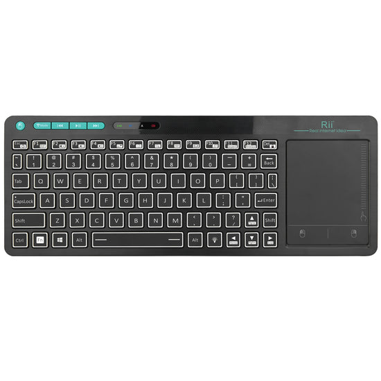 Rii RT518S Mini Bluetooth Wireless 2-LED Color Backlit Multimedia Keyboard - ElectronAge