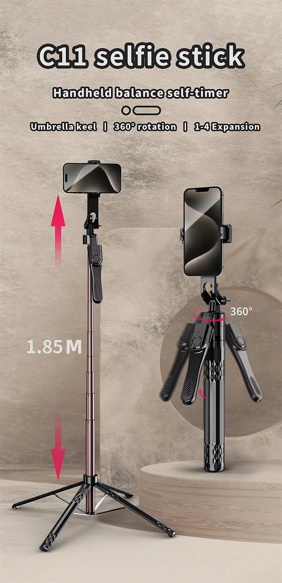 Roreta Selfie Stick Tripod for Cell Phone - ElectronAge