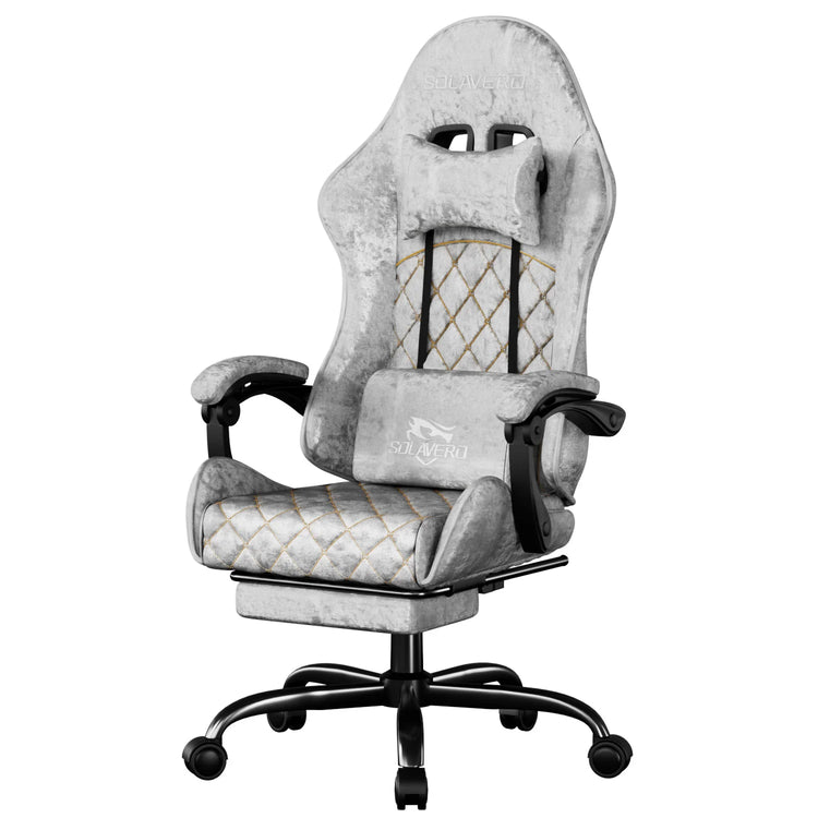 Massage Gaming Chair with 360°-Swivel and Headrest - ElectronAge