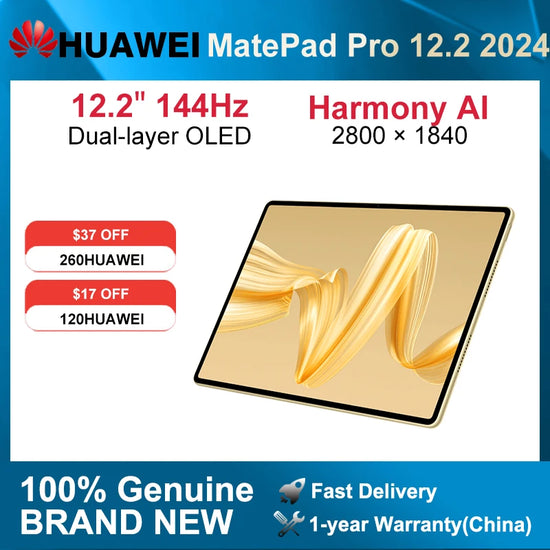 2024 HUAWEI MatePad Pro 12.2-inch Tablet Dual-layer OLED 144Hz Wifi 10100mAh