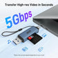 SD Card Reader USB C, Dual Slots USB 3.0 Type C to Micro SD Adapter, Memory Card Reader for MicroSD/SDHC/SDXC, Compatible with