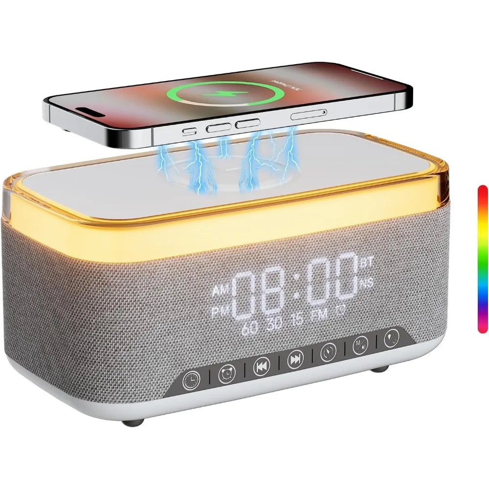 Multifunction Alarm Clock with Fast Wireless Charging 10W - ElectronAge