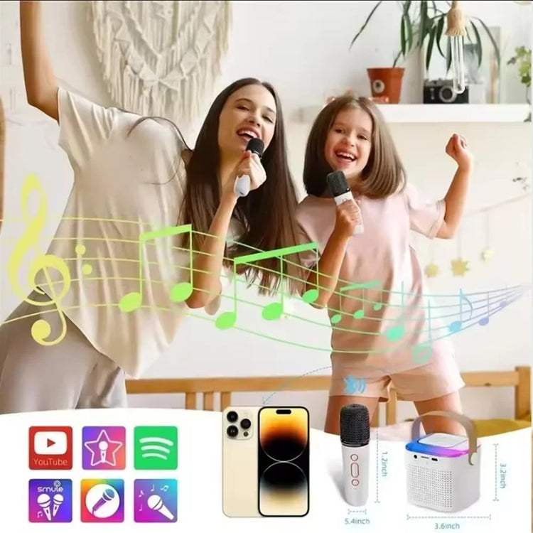 Mini Karaoke Machine LED Portable Bluetooth Speaker - ElectronAge
