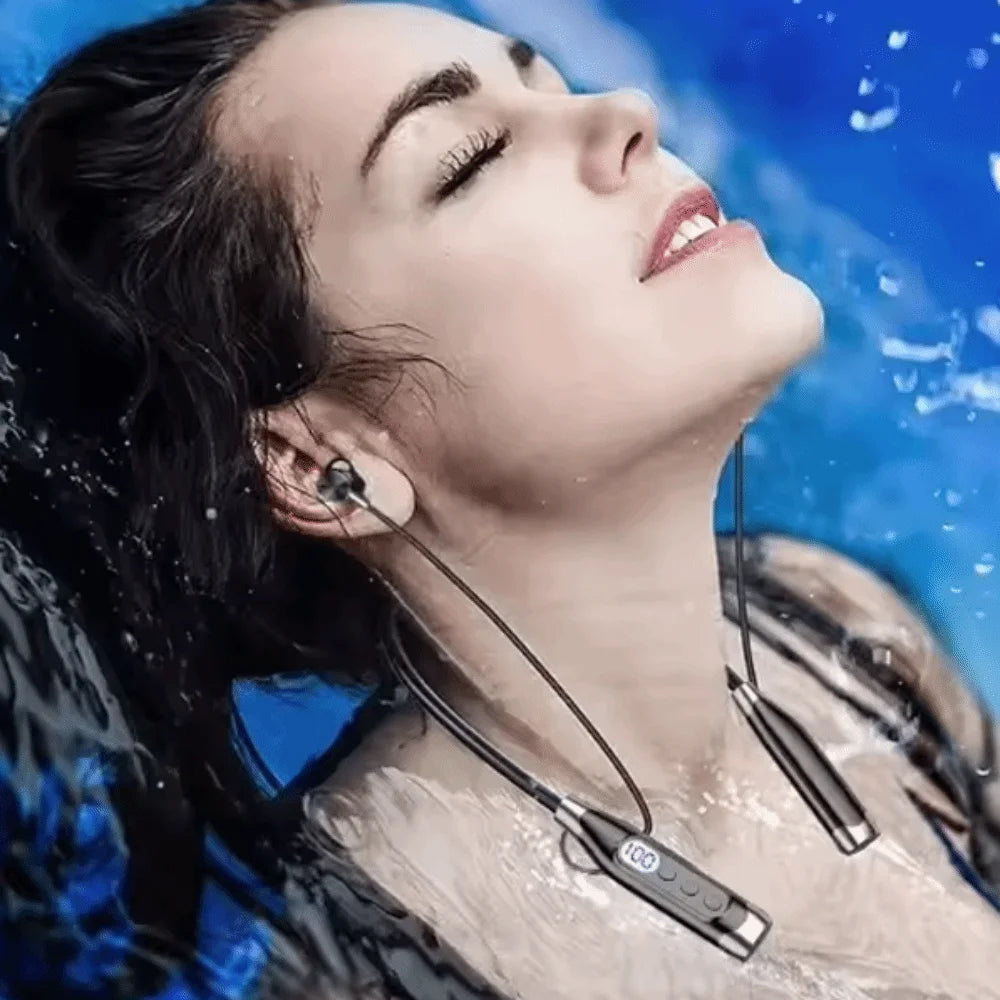 throughpp LED Digital Display Neckband Headphones - ElectronAge